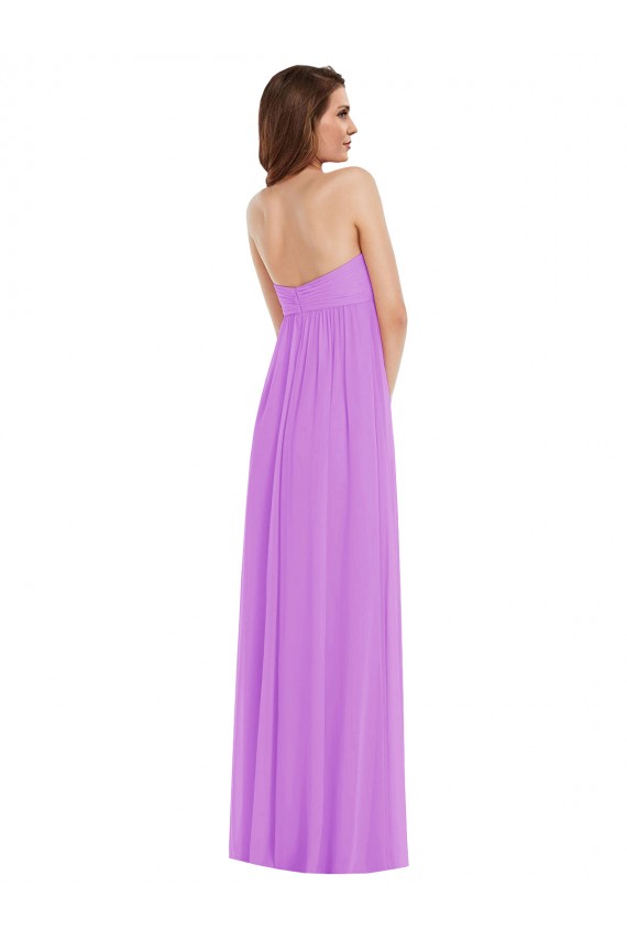 Online Violett A-Linien Chiffon Lange Brautjungfernkleider