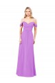 Online Violett A-Linien Off-Schulter Chiffon Lange Brautjungfernkleider