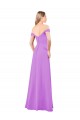 Online Violett A-Linien Off-Schulter Chiffon Lange Brautjungfernkleider