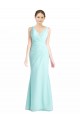 Online Waterfall Meerjungfrau V-Ausschnitt Chiffon Spitze Lange Brautjungfernkleider