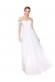 Online Weiß A-Linien Off-Schulter Chiffon Lange Formale Brautjungfernkleider / Abendkleider / Abiballkleider