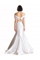 Online Weiß Meerjungfrau Off-Schulter Kapelle-schleppe Satin Strand Brautkleider