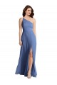 Online Windsor Blau A-Linien Eine-Schulter Chiffon Lange Formale Brautjungfernkleider / Abendkleider