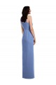 Online Windsor Blau A-Linien Juwel Ausschnitt Chiffon Lange Brautjungfernkleider