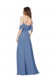 Online Windsor Blau A-Linien Off-Schulter Trägerlos Chiffon Lange Brautjungfernkleider