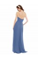 Online Windsor Blau A-Linien Trägerlos Chiffon Lange Brautjungfernkleider