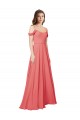 Online Wüstenrose A-Linien Off-Schulter Chiffon Lange Brautjungfernkleider