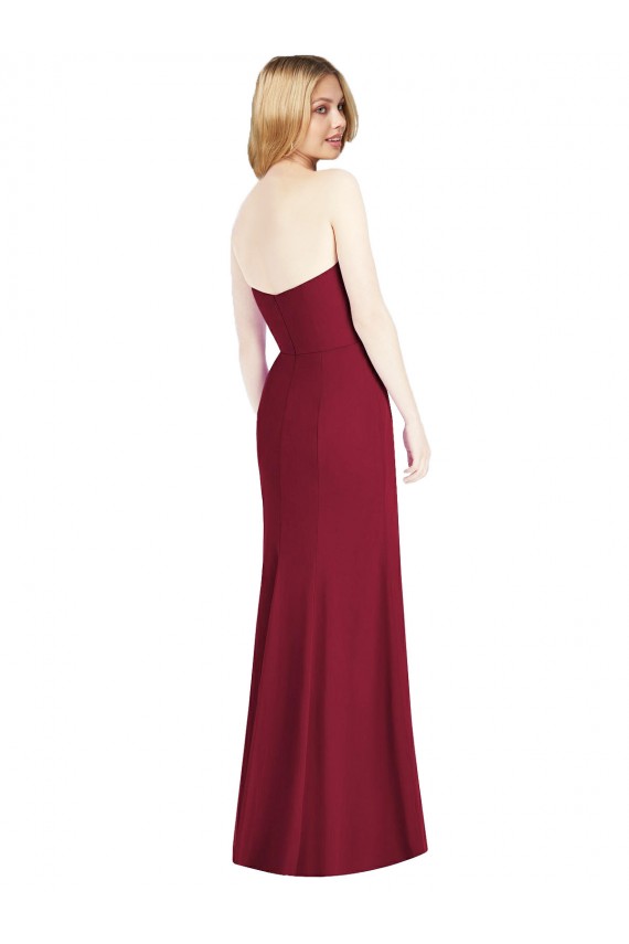 Online Wüstenrose Trompete Trägerlos Chiffon Lange Brautjungfernkleider